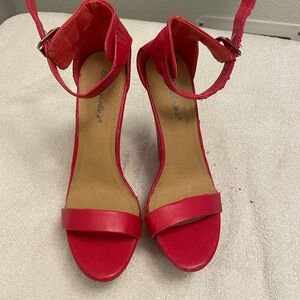 Elegant Red Ankle Strap Sandals